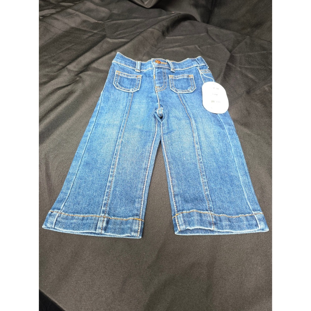 Wonder Nation Baby Girls Wide Leg Denim Jeans 12M Medium Wash Blue NWT